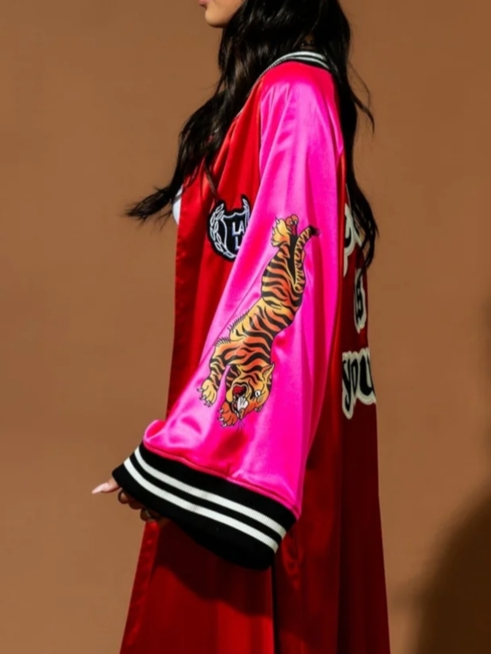 LaLa, Kimono Bold Bomber Coat - The World Is Yours - Picture 4 of 9
